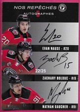 2022 Quebec Remparts 25th Anniversary BOLDUC GAUCHER NAUSE ++ 5 Autograph 22/25
