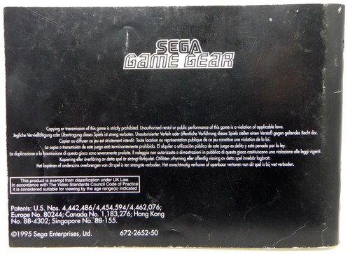 Tails Adventure Spieleanleitung manual - Sonic Action by SEGA - SEGA Game Gear - Bild 2 von 4