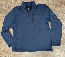 Eddie Bauer Men's Size 2XL Pullover Sweater Quarter Zip Casual Wear Blue AK27