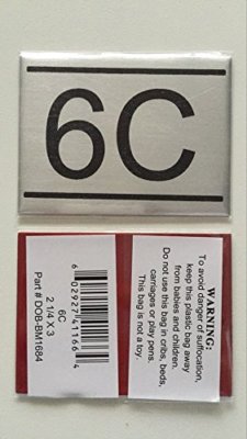 APARTMENT NUMBER SIGN -6C -BRUSHED ALUMINUM (2.25X3, Aluminium