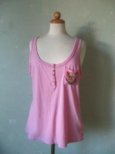 R95TH     Top pink mit Stickarbeit / Kunstperlen Ärmellos Größe 42 XL  