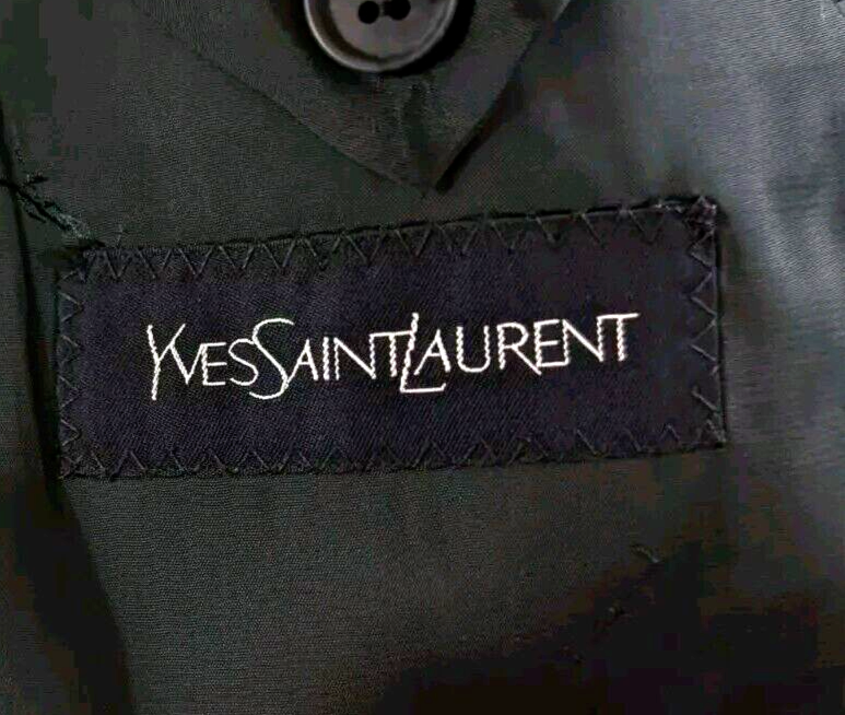 Saint Laurent YSL Uomo 42L Antracite Nero Giacca Lana Peggiorata Cappotto Sportivo Canada
