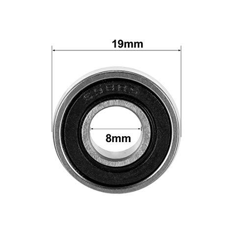 698-2RS Deep Groove Ball Bearing Double Sealed 8mmx19mmx6mm Carbon Steel, Pack 4