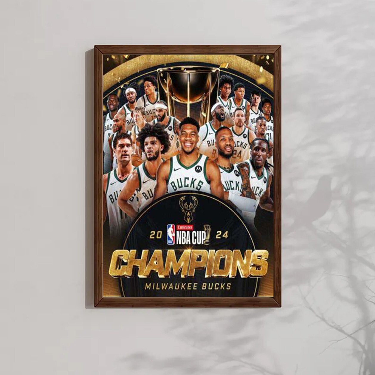 Milwaukee Bucks Are 2024 Emirates NBA Cup Champions Home Decor Poster