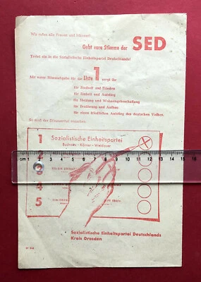 Original SED Flugblatt zur Wahl 1946 Buchwitz Wiedauer Liste 1 Dresden ( F19567 - Bild 1 von 2