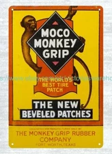 Moco Monkey Grip tire patches Monkey Grip metal tin sign fancy wall decor