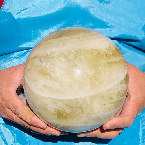 Sfera di cristallo giallo naturale 7,61 libbre quarzo sfera citrino guarigione minerale 2852 - Foto 11 di 16