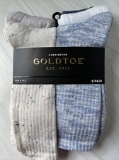 New Gold Toe Men's 6-Pack Harrington Crew Socks Size: 6-12.5 Assorted Goldtoe