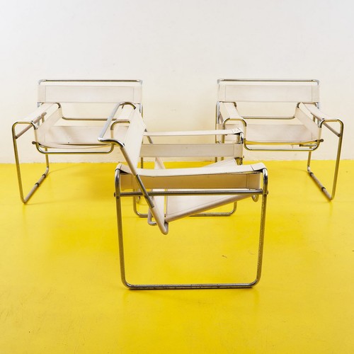 poltrone wassily vintage in stile, tre pezzi - Foto 3 di 12