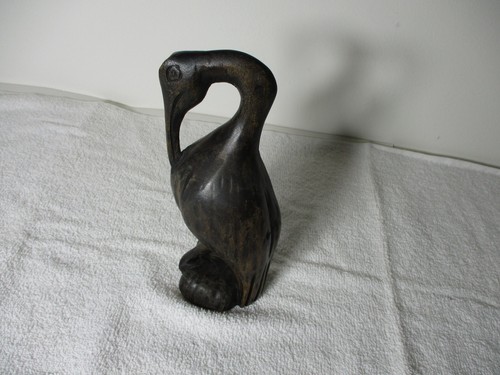 SIGNED WOOD WOODEN HAND CARVED PELICAN BIRD BY PETER NISH FOLK ART FIGURINE - Picture 3 of 8