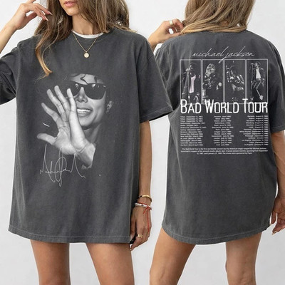 Michael Jackson Bad World Tour T-Shirt - 1987 Concert Tee Size S to 5XL