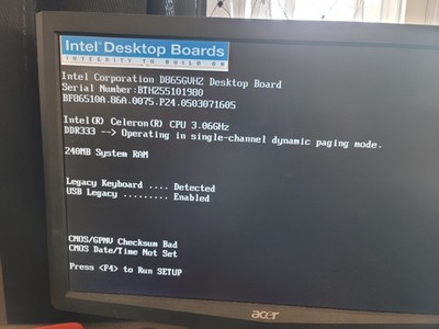 INTEL E210882 D865GVHZ DESKTOP MOTHERBOARD S478 + 3.06GHz CELERON CPU - TESTED