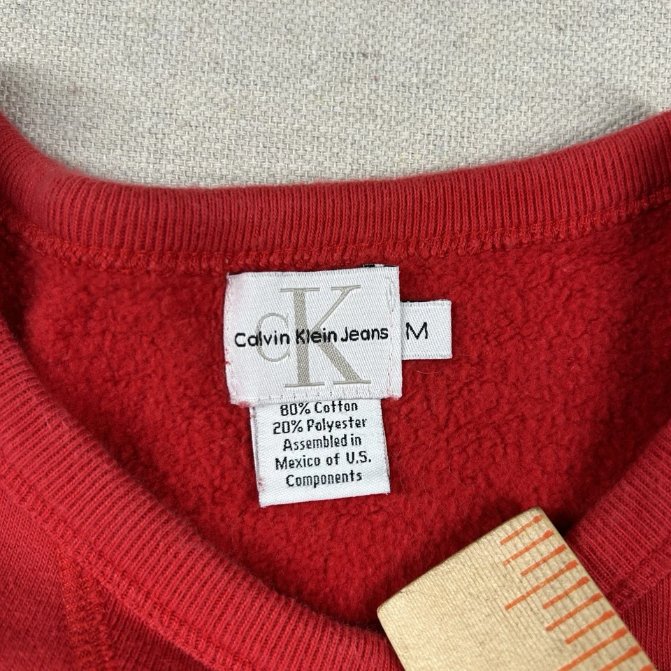 Sudadera De Colección Calvin Klein Para Mujer M Años 90 Deletrea Clásica Cuello Redondo Y2K Foto 4 de 4