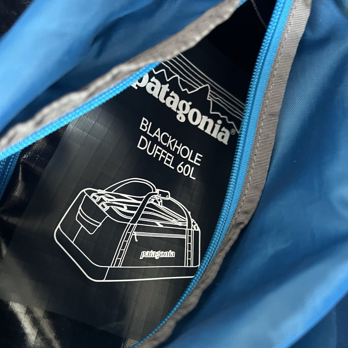 Patagonia Black Hole Duffle Bag 60L Blue With Straps Travel Patagonia Black Hole Duffle Bag 60L Blue With Straps Travel