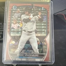 2023 Bowman Chrome Draft Brock Vradenburg Red /10 Miami Marlins Rookie BDC-44