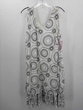 Pre-Owned Tango Mango White Size XL Knee Length Sleeveless Dress