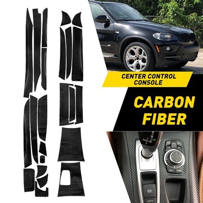 Carbon Fiber Interior Front Decor Kit Covers Set Fit BMW X5 E70 X6 E71 2008-2014