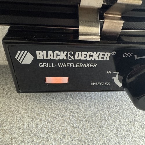 Vtg Black & Decker Grill Wafflebaker Square Waffle Maker G48TD Works Reversible - Picture 4 of 16