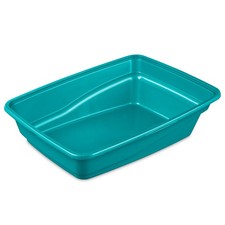 Sterilite 13033W06 Lg Frame Cat Litter Pan with Low Entrance, Sea Going 6 Pack