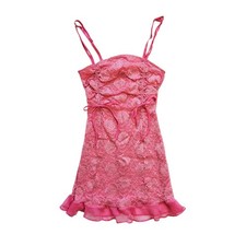 Y2k Victoria's Secret Slip Dress Pink Lace Coquette - XS