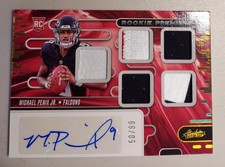 2024 Absolute Michael Penix Jr Rookie Premiere Materials 5 Patch Auto RPA /99 RC