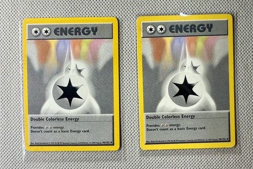 Two Double Colorless Energy 096/102 Base Set (Shadowless) Regular - Picture 1 of 4