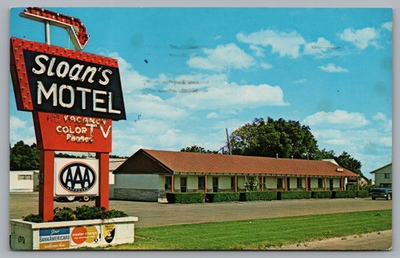 #ad Sloan#x27;s Motel AAA in the heart of Burlington CO. Vintage 1971 Postcard TS 104 $3.55