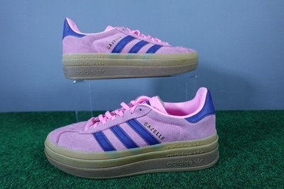 Adidas Gazelle Shoes Womens Size 7.5 Pink Suede Platform Low Top Sneakers H06122