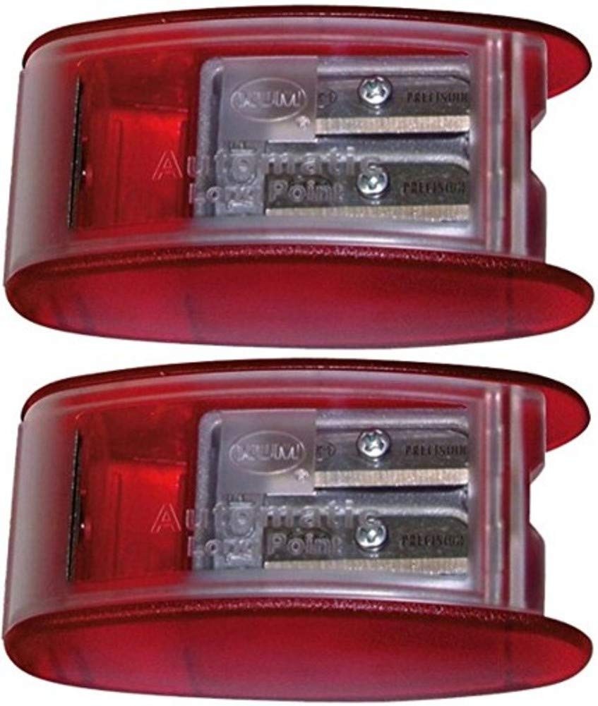 Sharpener Red Long Point 2 Hole With Spare Blades Pack Of 2