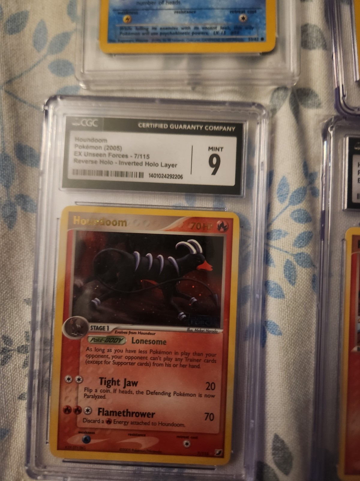 Pokemon Card - Houndoom - EX Unseen Forces 7/115 Reverse Holo Stamped, CGC 9