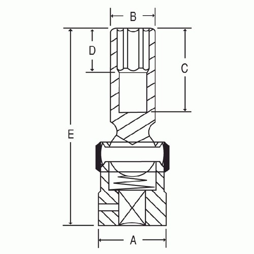 Grey Pneumatic 2019UMD 1/2" Drive x 19mm Deep Universal Impact Socket, 6-Point - Picture 2 of 4
