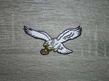 Philadelphia Eagles Flying Eagle White Embroidered Iron On Patch 4" x 2"