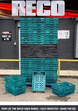 30 X GREEN USED BALE ARM TRAY STACKING CRATE 60-40-20CM STORAGE BOX 