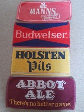 Beer Towels x4:Holsten Pils/Budweiser/Abbots Ale/Manns Brown Ale