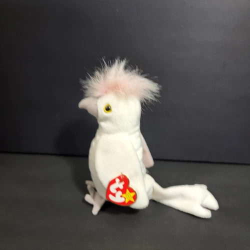 Ty Beanie Baby Kuku The White Cockatoo Bird 6" Retired Vintage Plush Toy w/ Tags