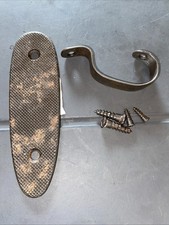 Vintage Rifle Buttplate Metal Heavy Military 1 38 X 4 58 Trigger Guard
