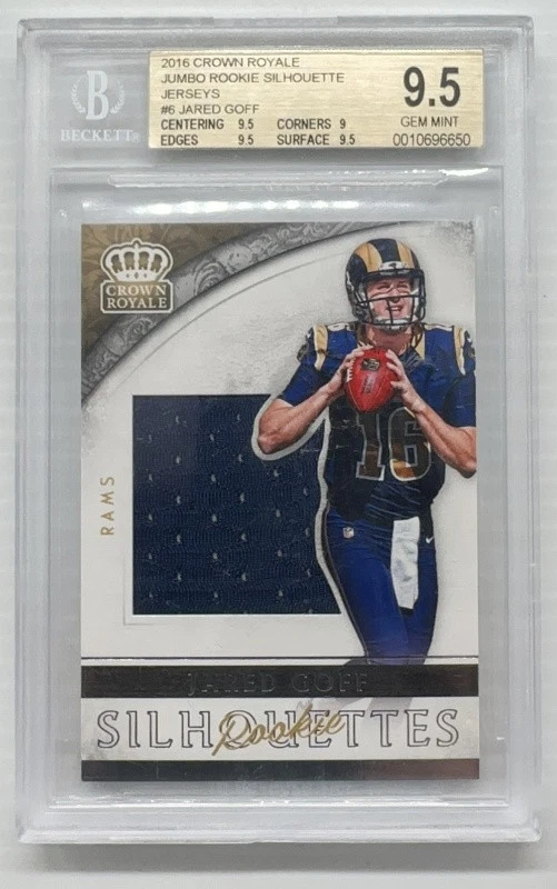 Jared Goff Panini Crown Royale Jumbo Rookie Silhouette Jersey #6 Base