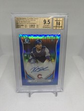 2014 Bowman Draft Chrome Kyle Schwarber Blue Refractor Auto RC BGS 9.5 GEM MINT