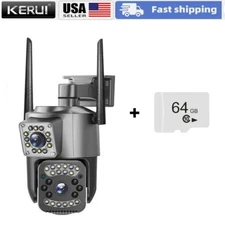 KERUI 4MP PIR WIFI IP Security Camera PTZ Two-way Audio Night with 64G TF Card