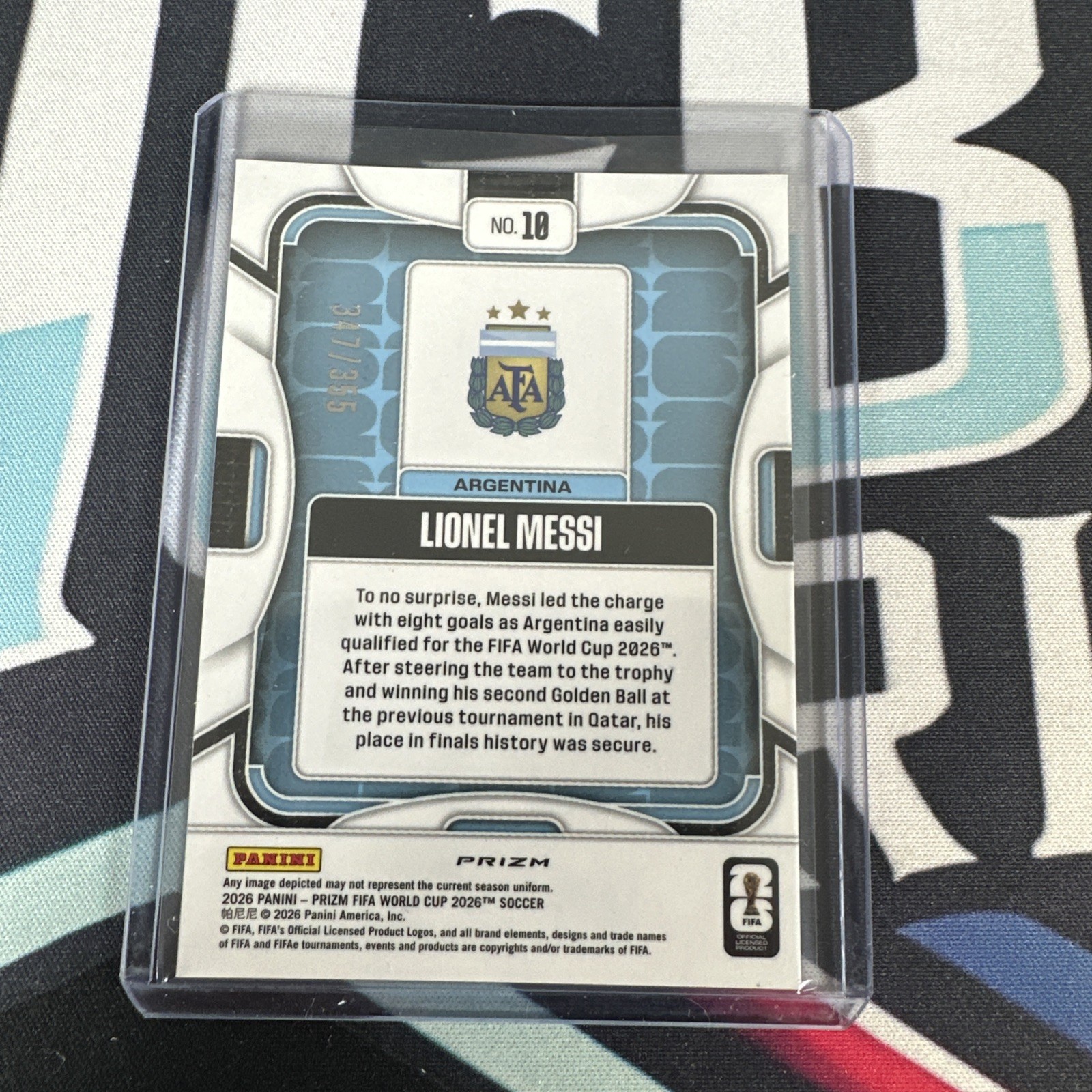 2026 Panini Prizm FIFA World Cup Lionel Messi #10 Purple Disco /355 view 2