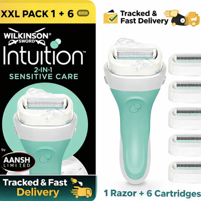 Wilkinson Intuition Sensitive Care Rasierer 1 Griff + 6 Patronen Aloe-Tracked 48