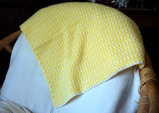 Crochet Yellow Chair Throw/Lapghan/Baby Blanket 22x19"