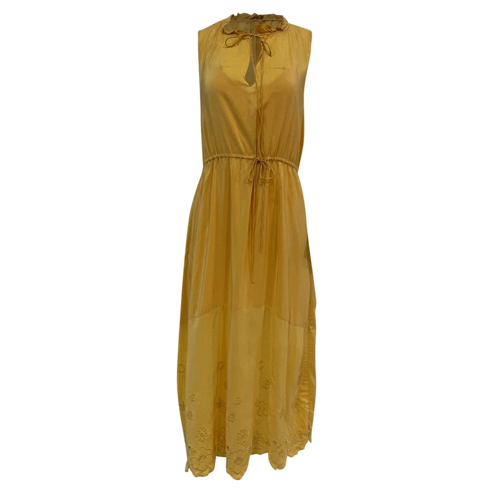 See By Chloé Embroidered Midi Dress In Viscose Women Yellow Size 36