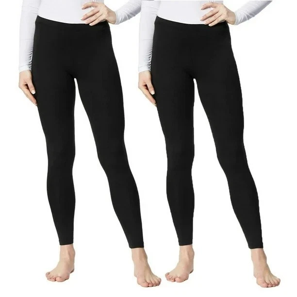 32 Degrees Heat Small 2-Pack Women Base Layer Lightweight Stretch Pants Black