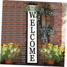 Outdoor Welcome Sign for Front Porch Standing 45L" x 9W" Outdoor Welcome  Black 