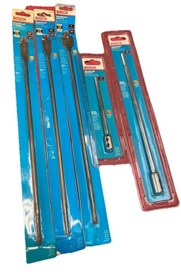 #ad Lot Of 3 16” Spade Bits With 2 Extensions 1” 3 4” 5 8” Bosch Rapid Feed $29.99