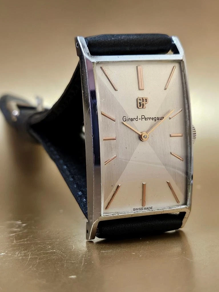Girard Perregaux — VINTAGE GIRARD PERREGAUX 2 TONE DIAL MANUAL WINDUP MOVEMENT WRISTWATCH !!