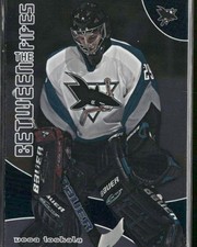 2001-02 Be a Player Between the Pipes Vesa Toskala #86 San Jose Sharks