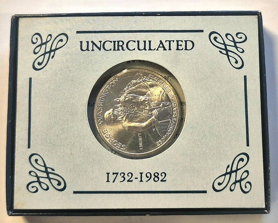 1982-D George Washington 1/2 Dollar 90% Silver Commemorative BU (Box & COA) - Image 3 of 4