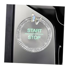 Bling Ring Emblem Car Accessories, Rhinestone Butterfly Auto Push to White